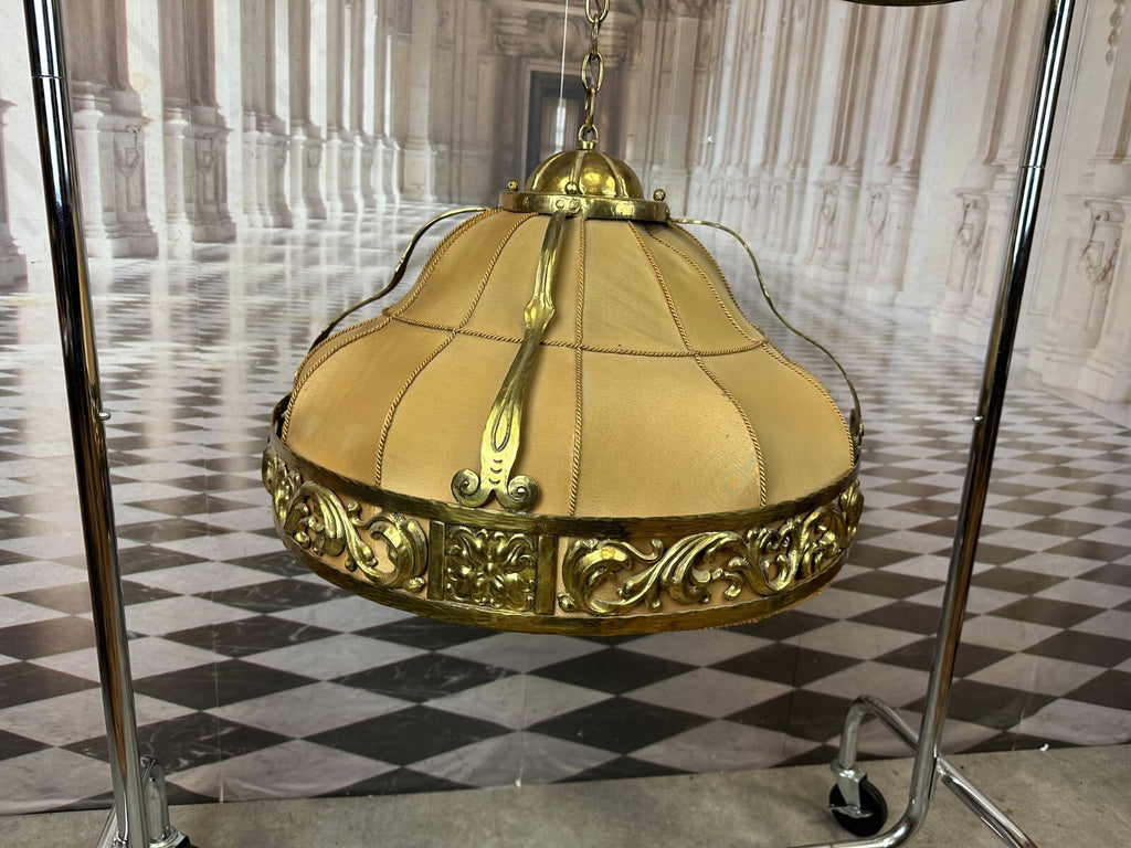 Antiker Deckenleuchter aus Messing Deckenlampe Prunkleuchter Art Deco 1930er