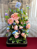 GLOBE DE MARIEE HOCHZEIT ANDENKEN FRANKREICH NAPOLEON III BLUMENGESTECK 60cm