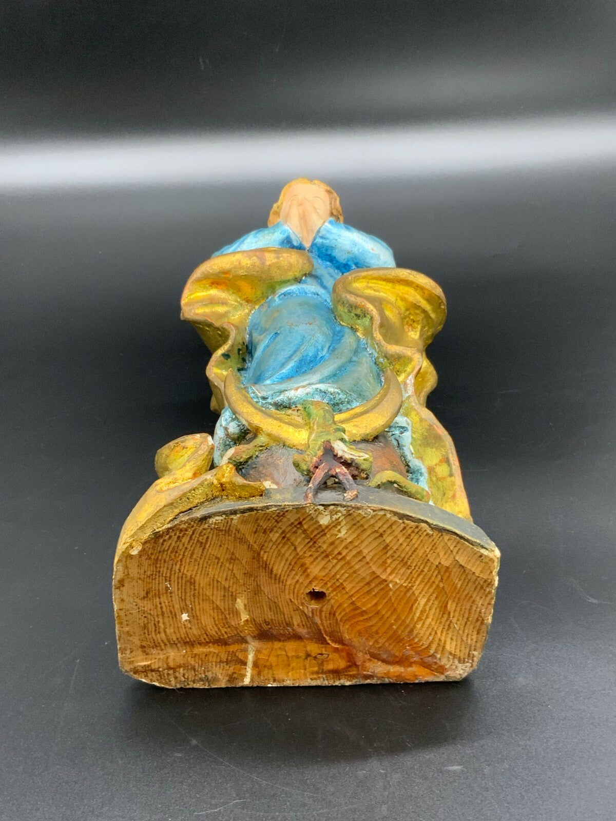 Mondsichel Madonna Heiligenfigur Skulptur aus Holz handgeschnitzt 45cm