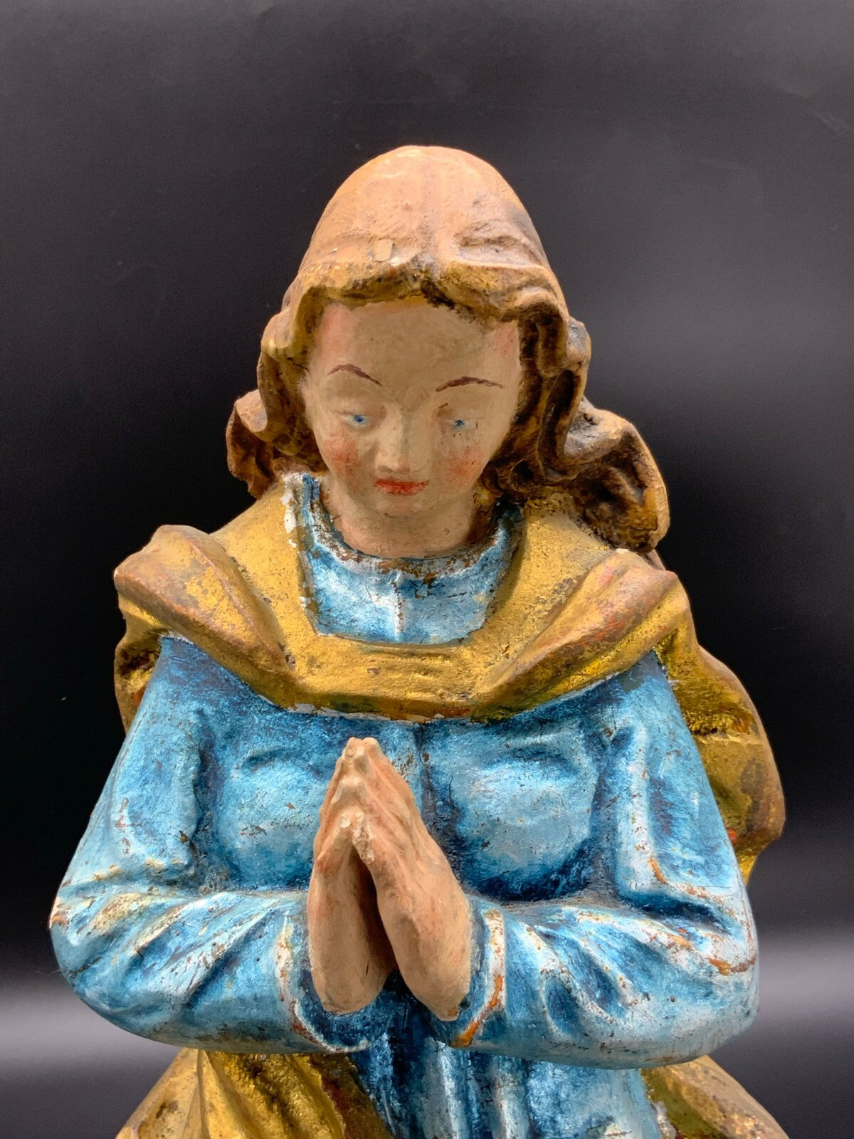 Mondsichel Madonna Heiligenfigur Skulptur aus Holz handgeschnitzt 45cm