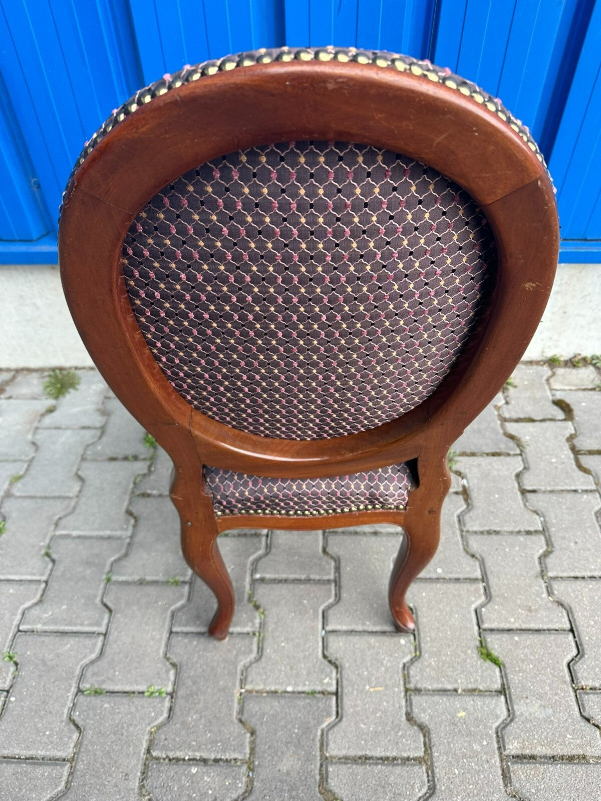 Antiker Stuhl um 1920 Louis Seize Stil neu Bezogen Messing Appliken