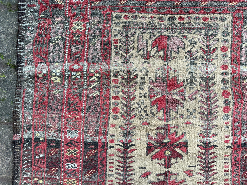 Alter Belutsch Teppich Orientteppich Afghane Wolle handgeknüpft 183x92cm