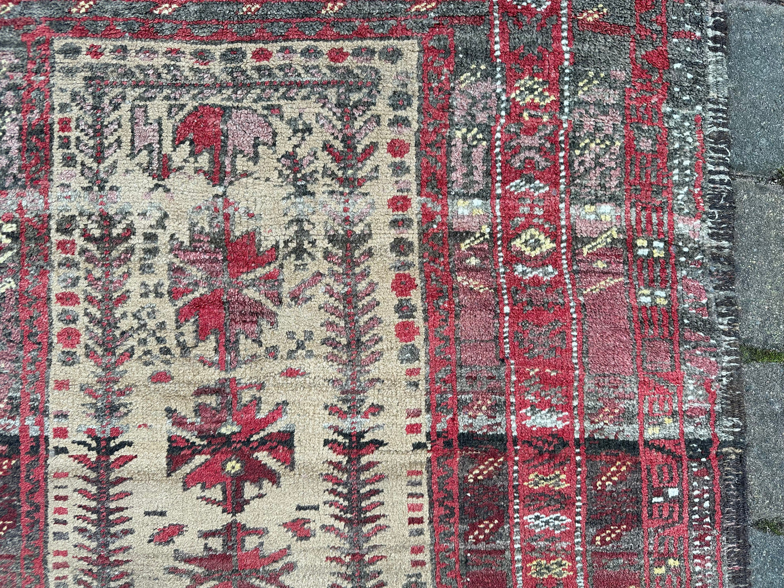 Alter Belutsch Teppich Orientteppich Afghane Wolle handgeknüpft 183x92cm