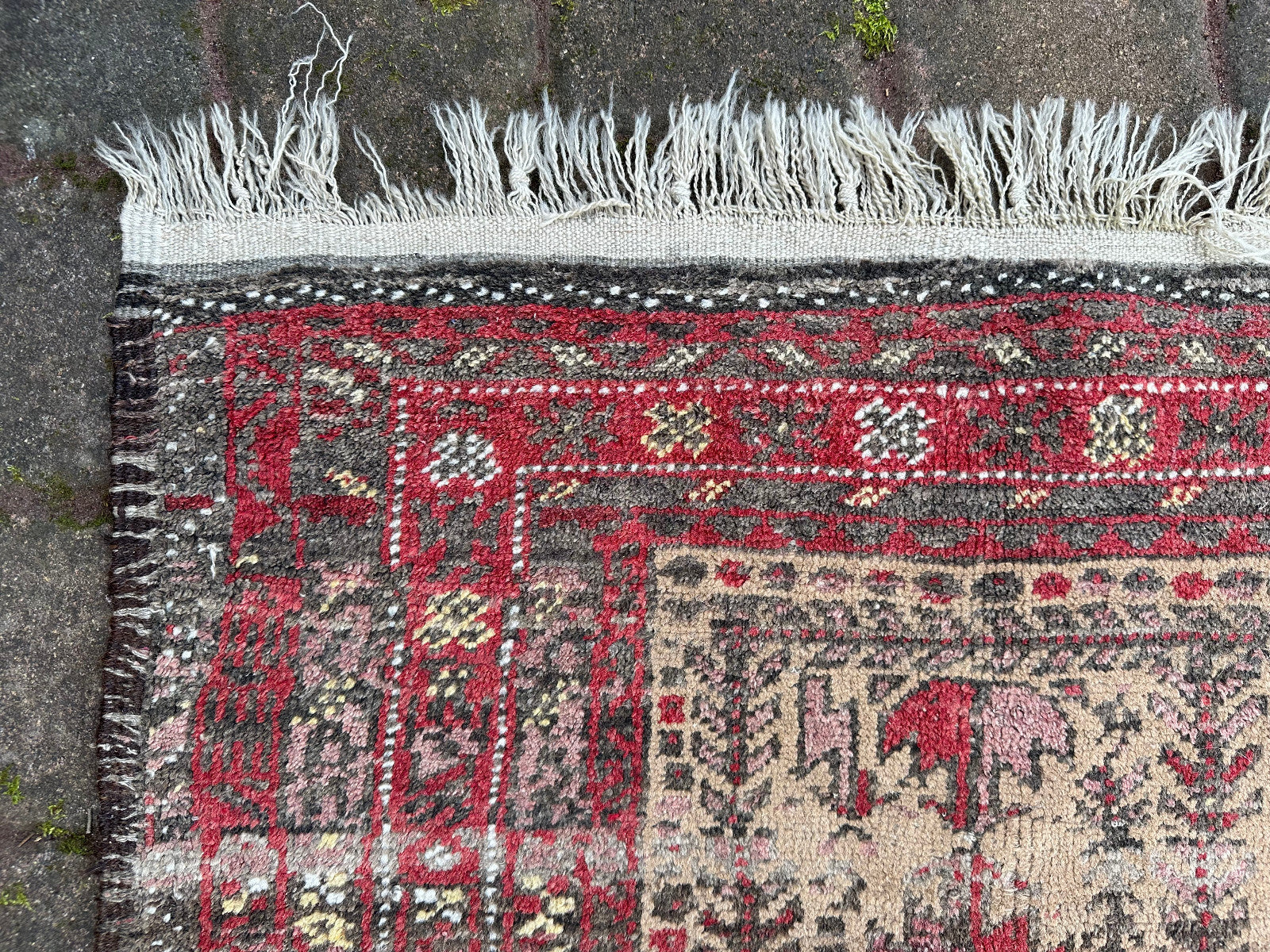 Alter Belutsch Teppich Orientteppich Afghane Wolle handgeknüpft 183x92cm