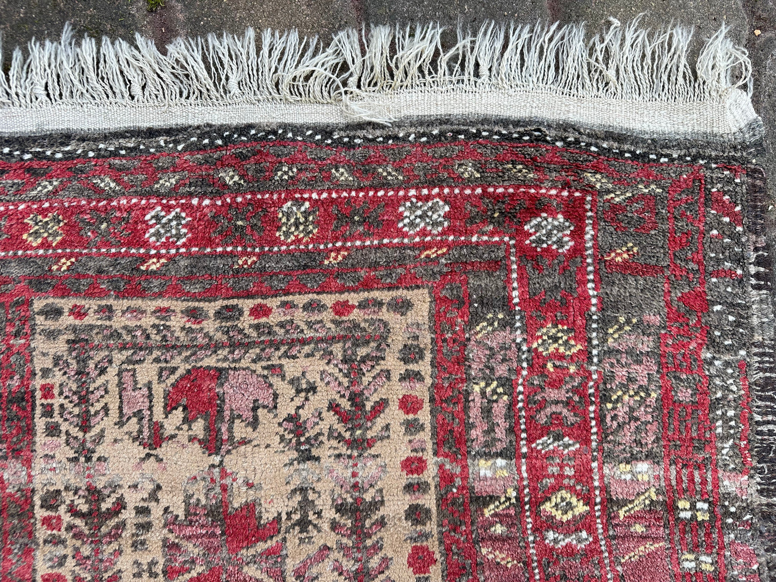 Alter Belutsch Teppich Orientteppich Afghane Wolle handgeknüpft 183x92cm