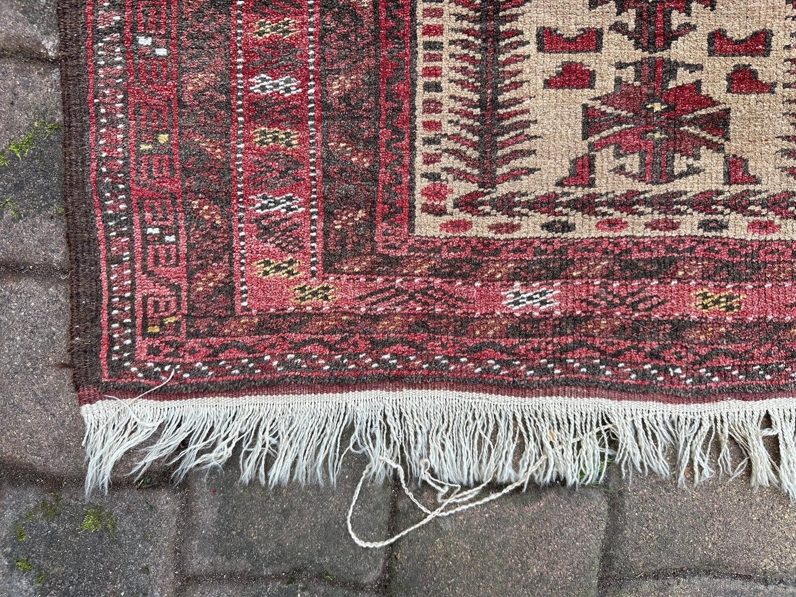 Alter Belutsch Teppich Orientteppich Afghane Wolle handgeknüpft 183x92cm