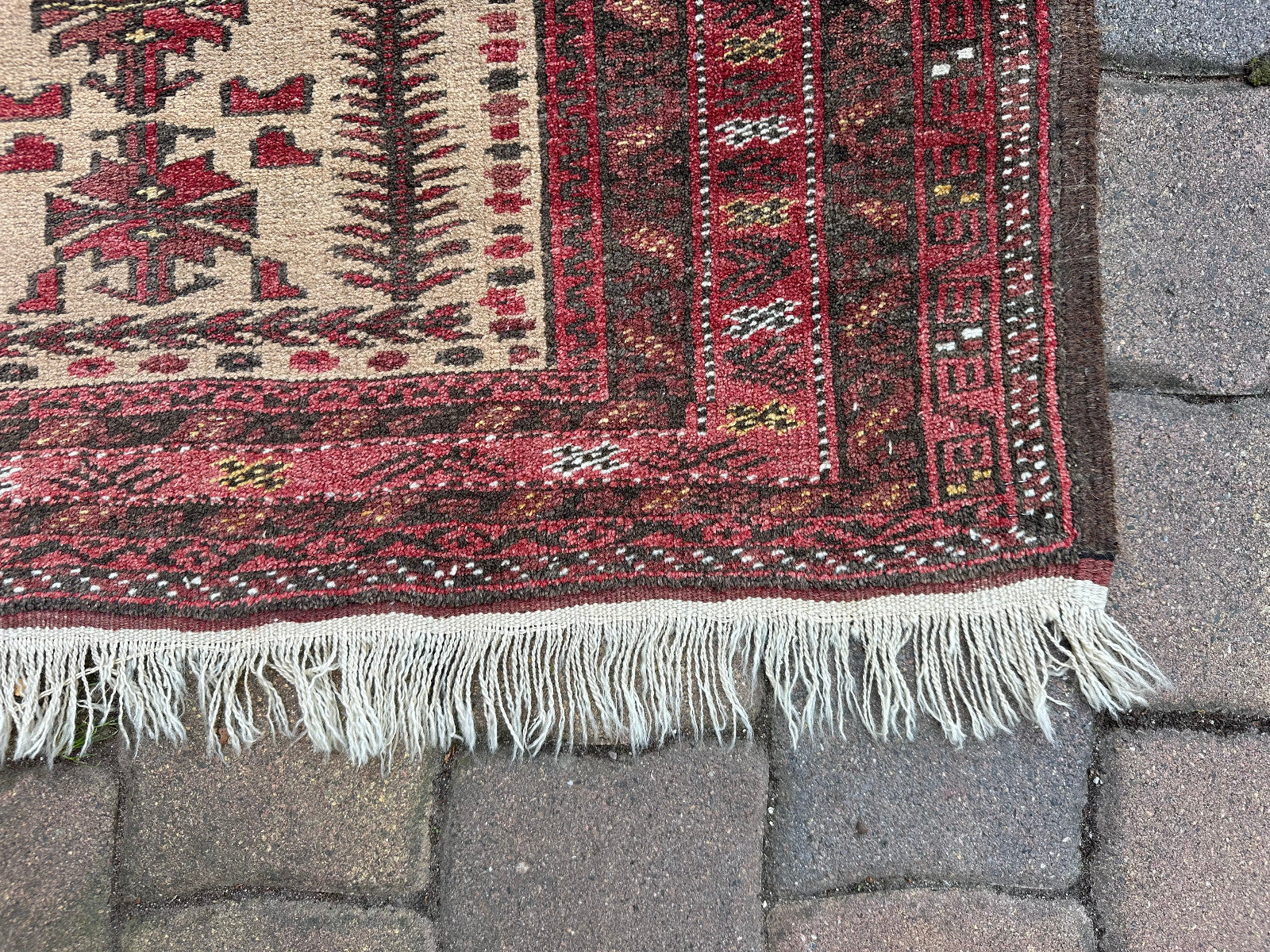 Alter Belutsch Teppich Orientteppich Afghane Wolle handgeknüpft 183x92cm
