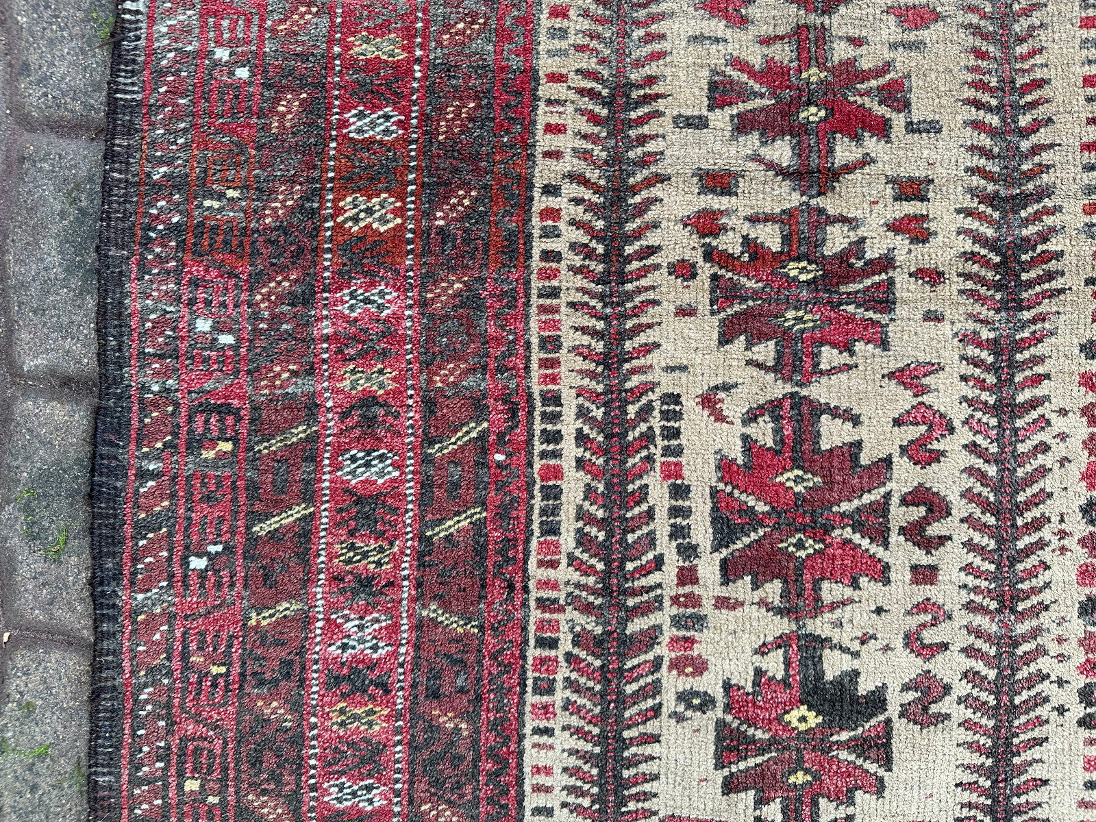 Alter Belutsch Teppich Orientteppich Afghane Wolle handgeknüpft 183x92cm