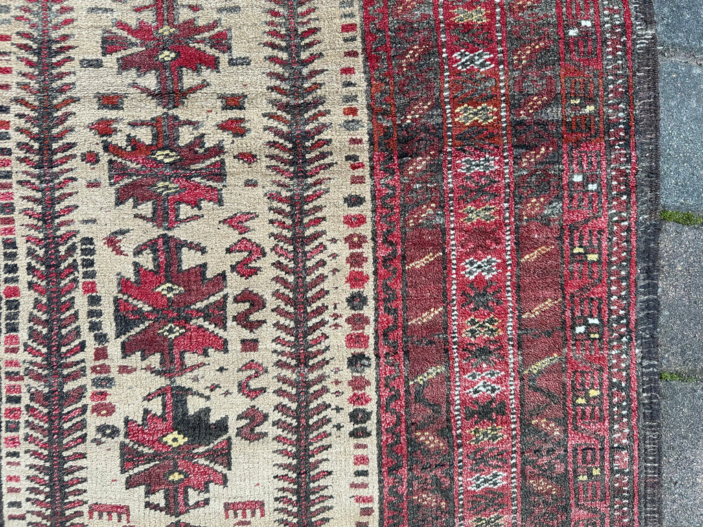 Alter Belutsch Teppich Orientteppich Afghane Wolle handgeknüpft 183x92cm