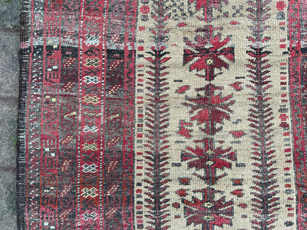 Alter Belutsch Teppich Orientteppich Afghane Wolle handgeknüpft 183x92cm