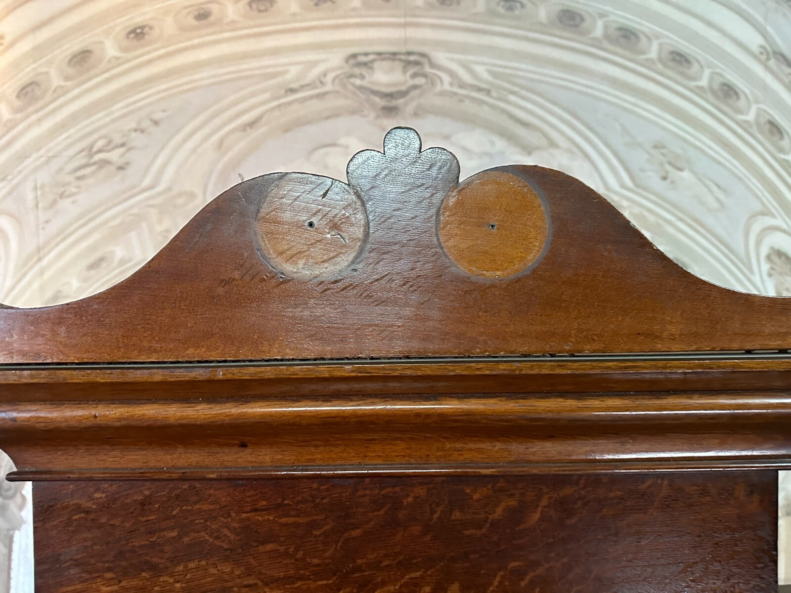 Antiker Biedermeier Schreibtisch mit Aufsatz Zylinderbüro um 1840 Eiche Säulen