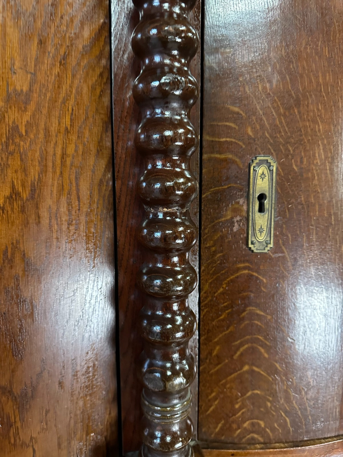 Antiker Biedermeier Schreibtisch mit Aufsatz Zylinderbüro um 1840 Eiche Säulen