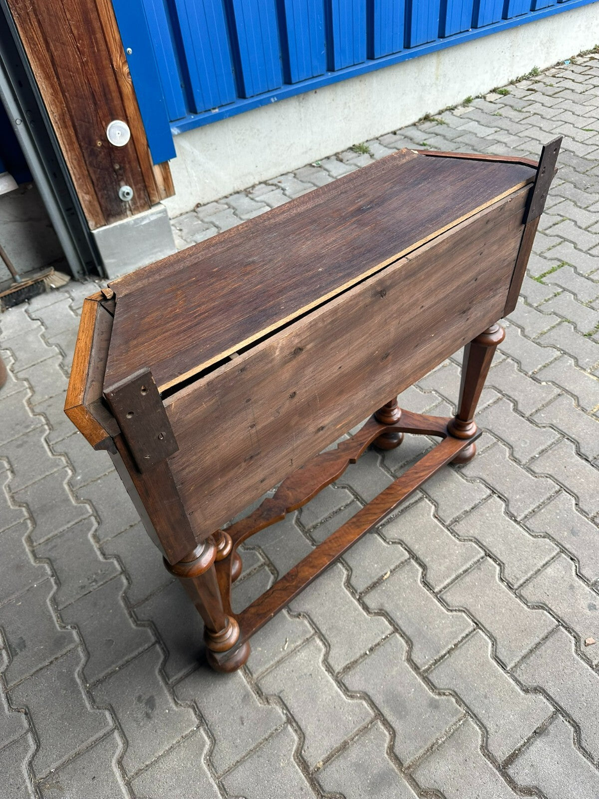 Antike Barockvitrine kleine Barock Vitrine um 1880 Nussbaum Furnier