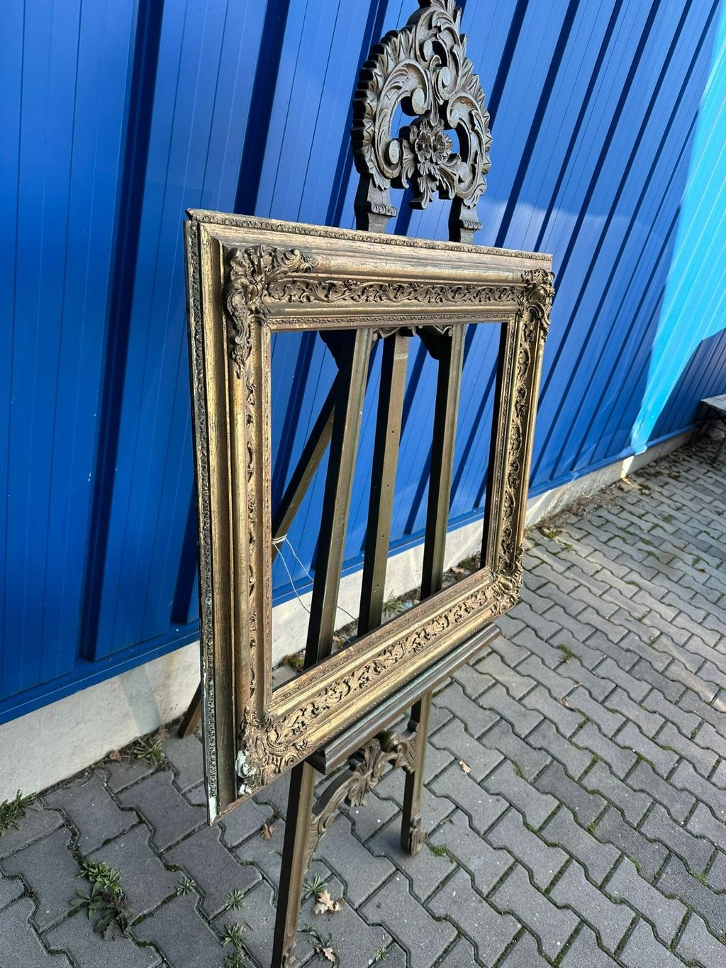 Antiker Bilderrahmen Rahmen für Gemälde 91x79x7cm Falz 66,5x54,3cm