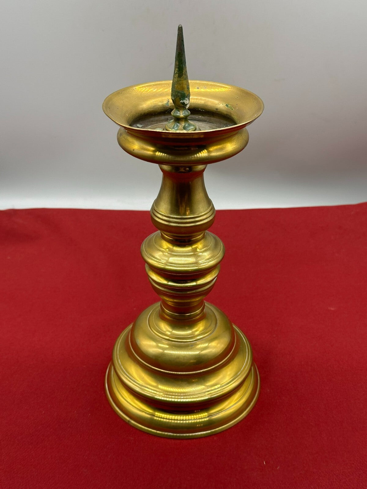 Neo Gotischer Leuchter Glockenleuchter um 1860 Messing massiv 30cm
