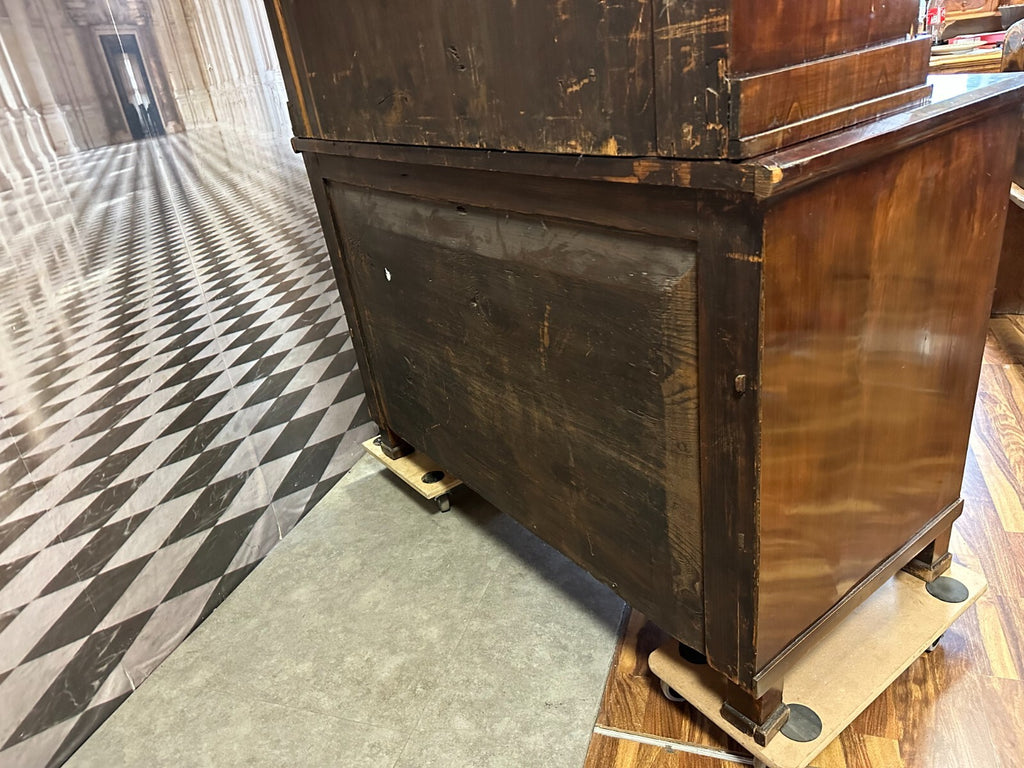 Antike Aufsatz Kommode Vitrine Empire Baltikum Messing Appliken Empirekommode