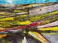 ENZO ARDUINI GROSSE MISCHTECHNIK ACRYL BLATTSILBER RAPSFELDER AM FLUSS 148x110cm
