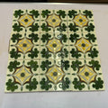 SET 9x JUGENDSTILFLIESE AUS KERAMIK 15x15cm ANTIKE JUGENDSTIL FLIESE UM 1910