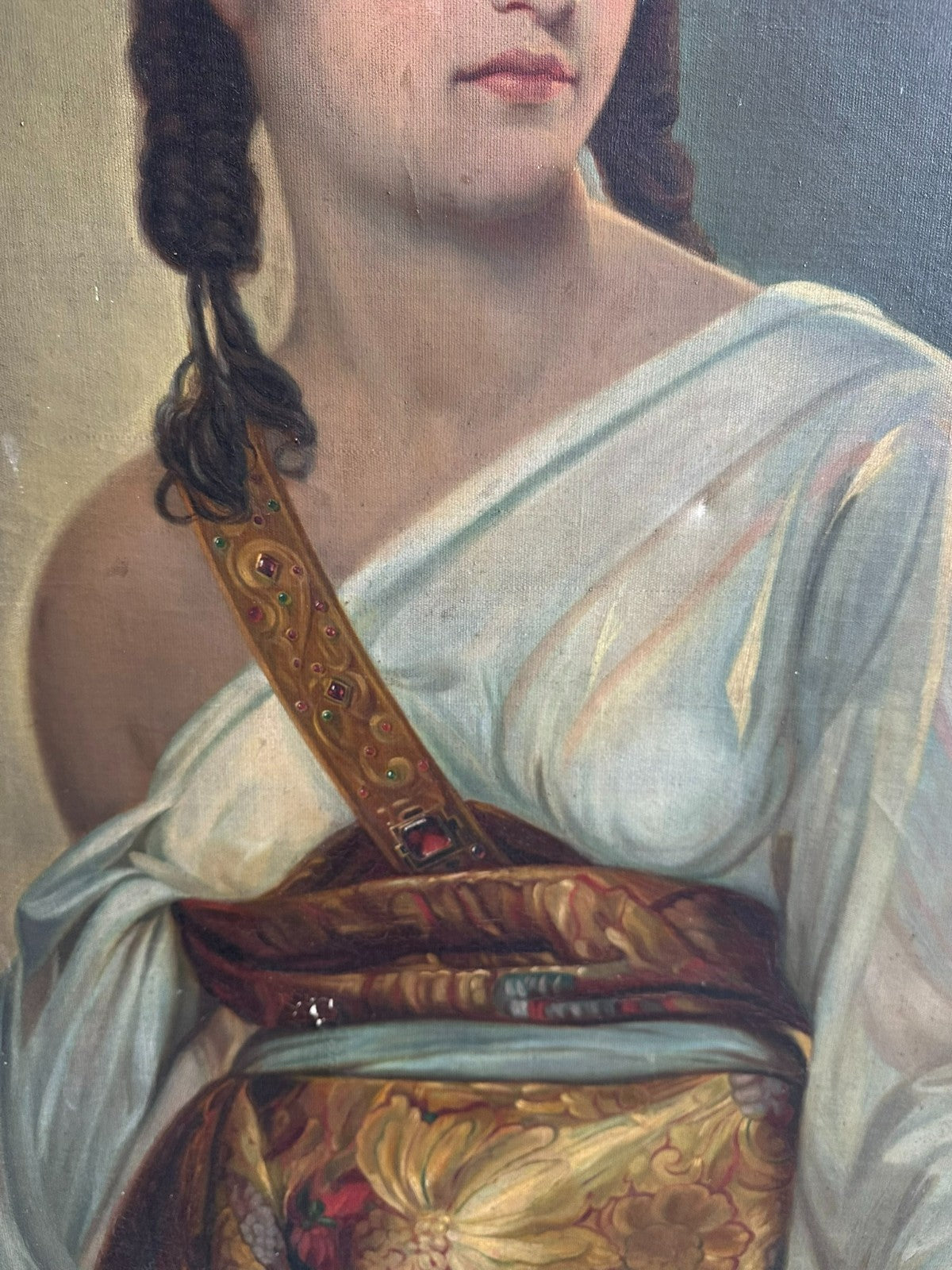 Grosses Ölgemälde Judith die Bezwingerin des Holofernes Kopie nach August Riedel