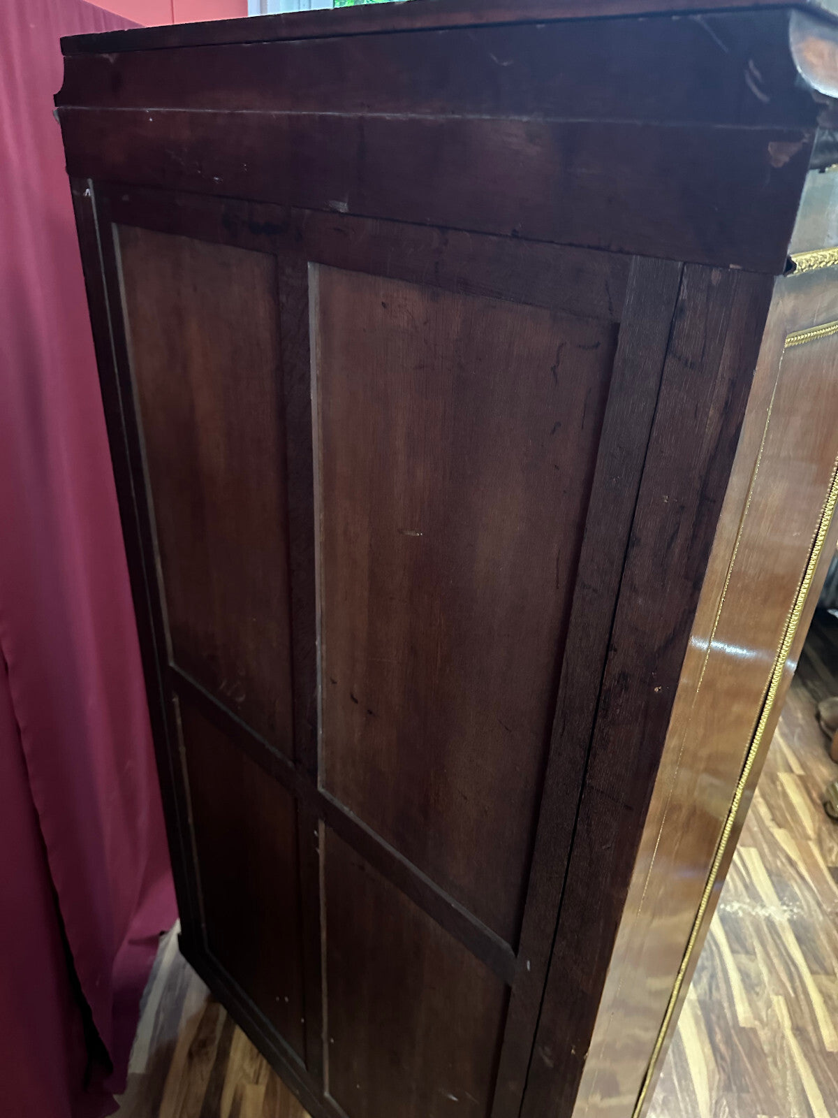 Antike Empire Vitrine um 1880 Mahagoni Vergoldete Messing Beschläge