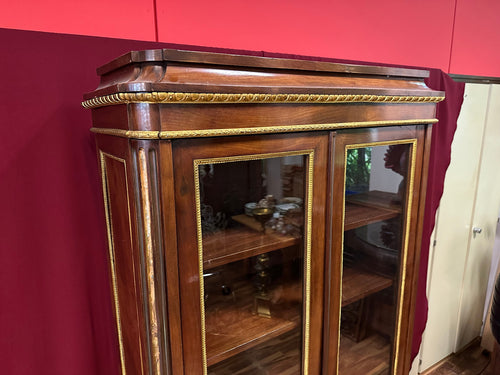 Antike Empire Vitrine um 1880 Mahagoni Vergoldete Messing Beschläge