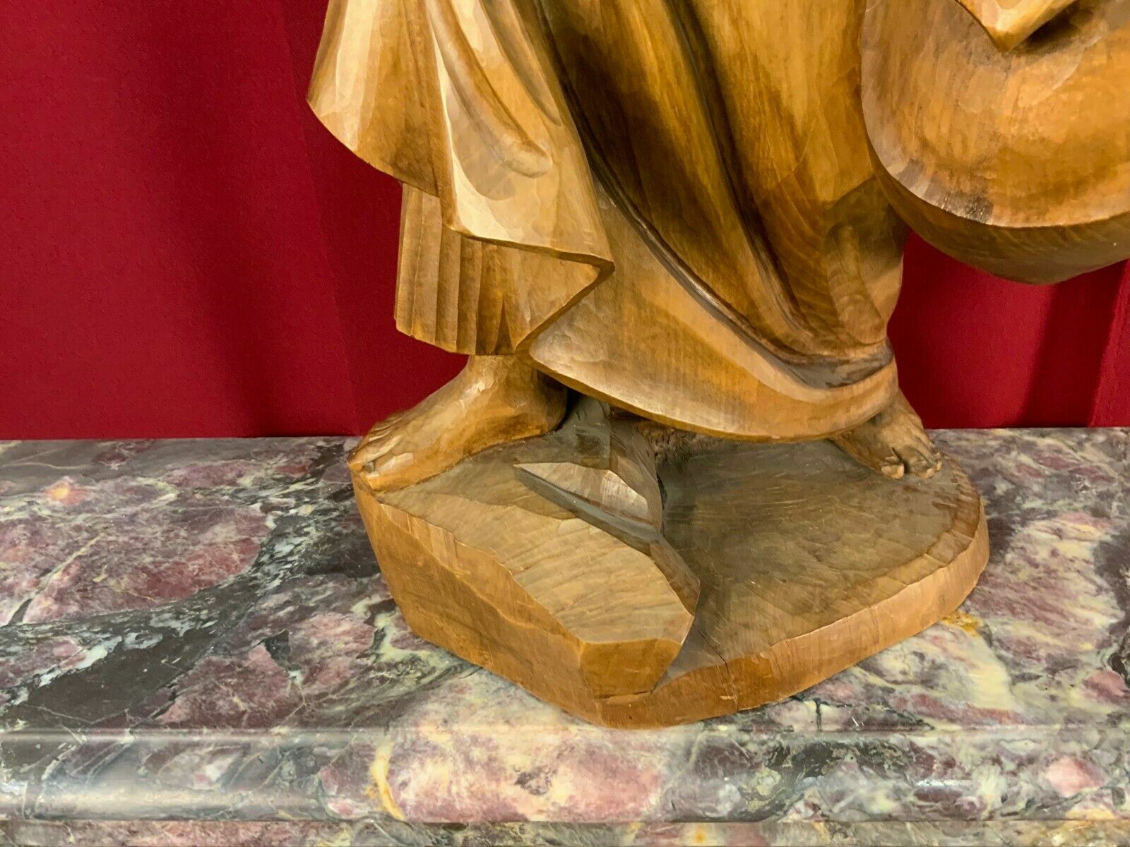 Tirol Skulptur Frau mit Kanne 81cm Figur Holz massive Ausführung handgeschnitzt