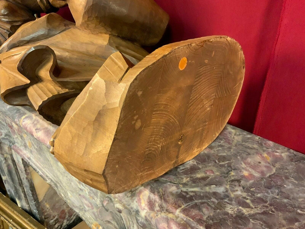 Tirol Skulptur Frau mit Kanne 81cm Figur Holz massive Ausführung handgeschnitzt