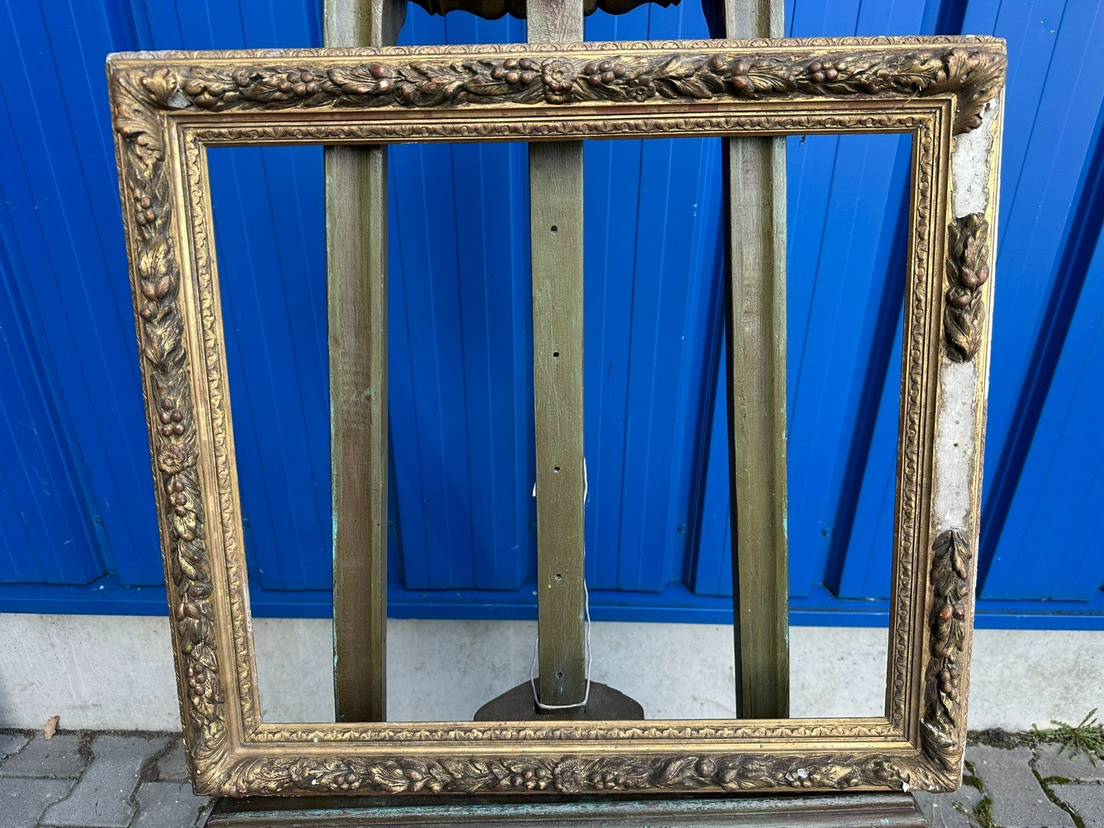 ANTIKER BILDERRAHMEN RAHMEN 19 TES JHDT 64x59x4,5cm FALZ 53,6x48,3cm