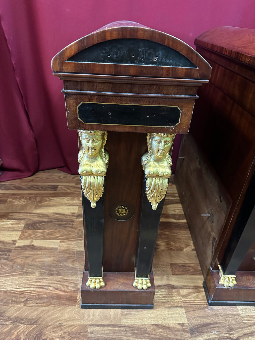 Originale Seitenteile eines Empire Sofa um 1800 Mahagoni furniert