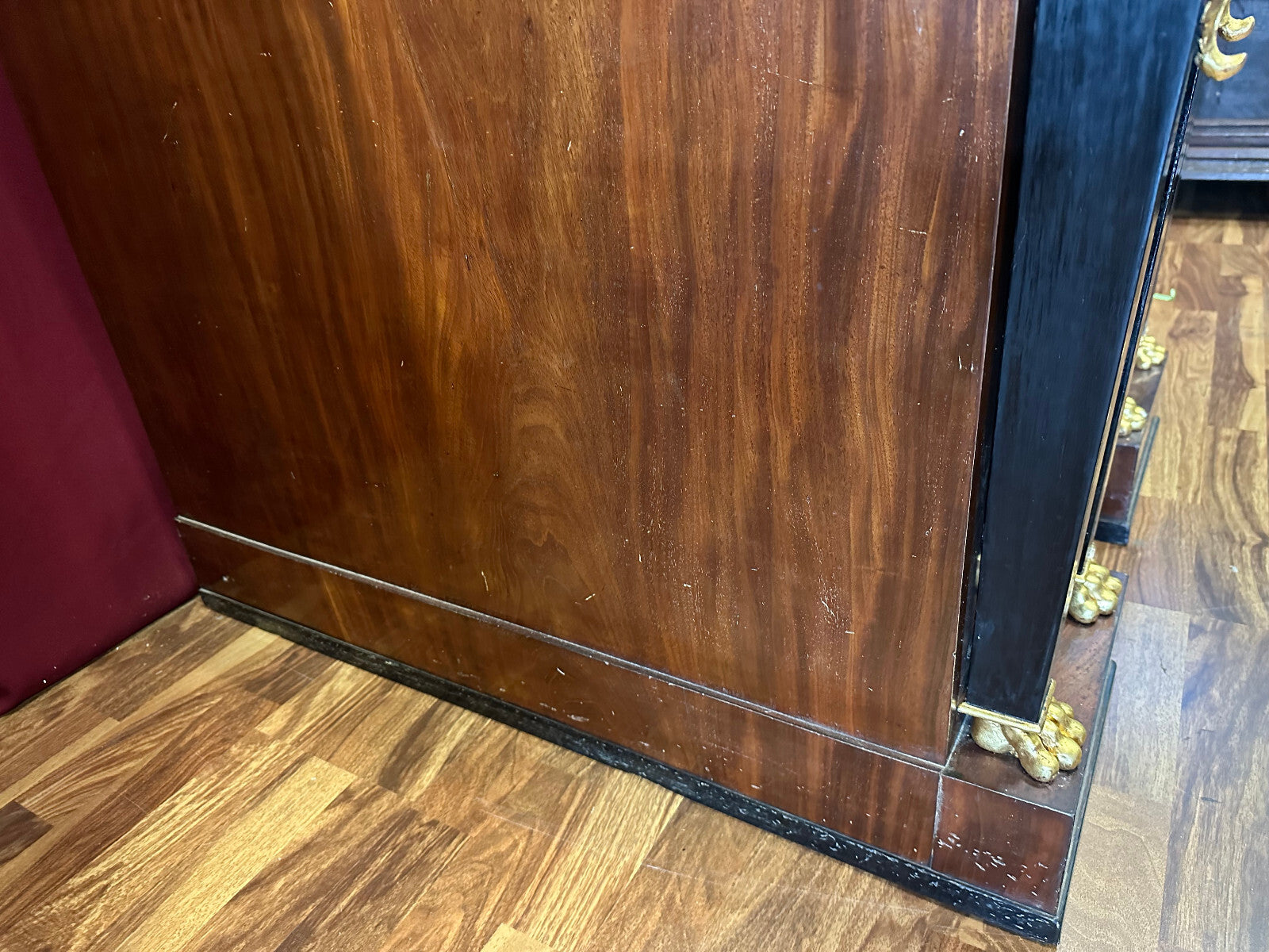Originale Seitenteile eines Empire Sofa um 1800 Mahagoni furniert