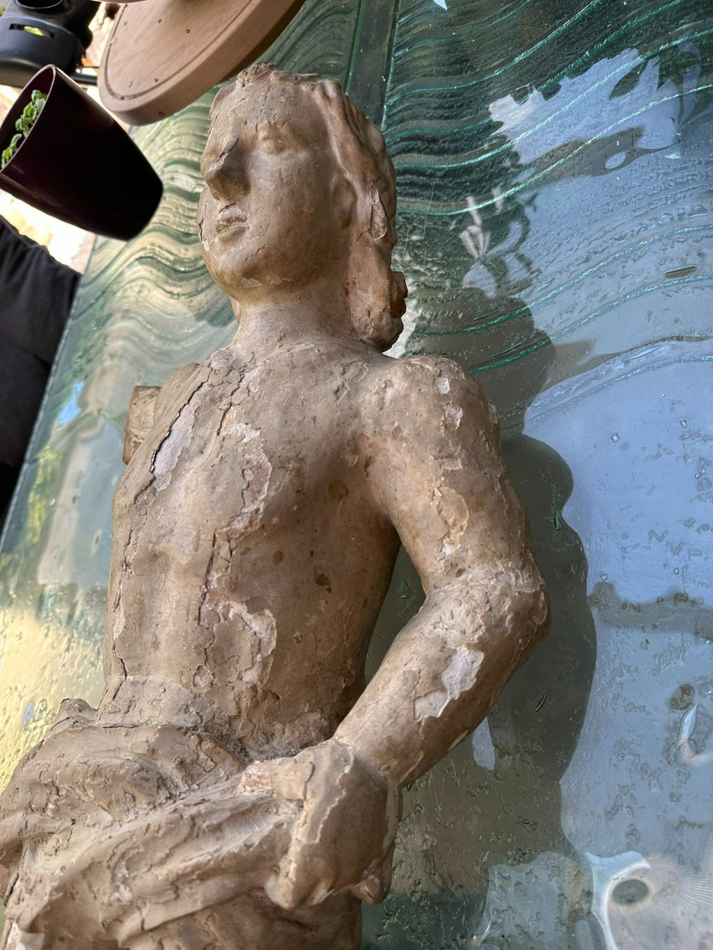 Antike Barock Heiligenfigur 18 tes Jhdt Heiliger Sebastian 75cm