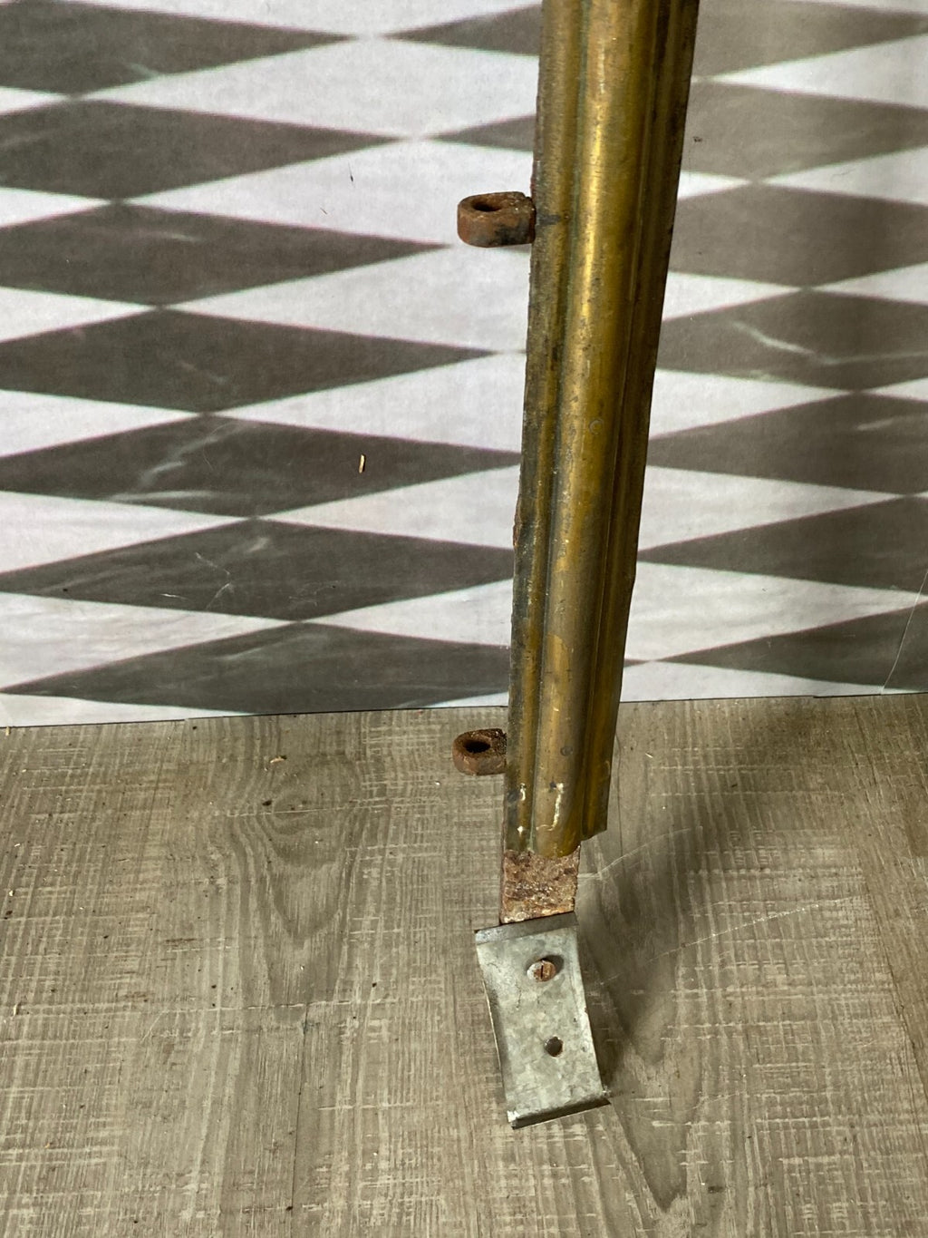 Antike Kamin Abdeckung Feuerstelle Rahmen aus Eisen und Kupfer Hxb 114x77cm