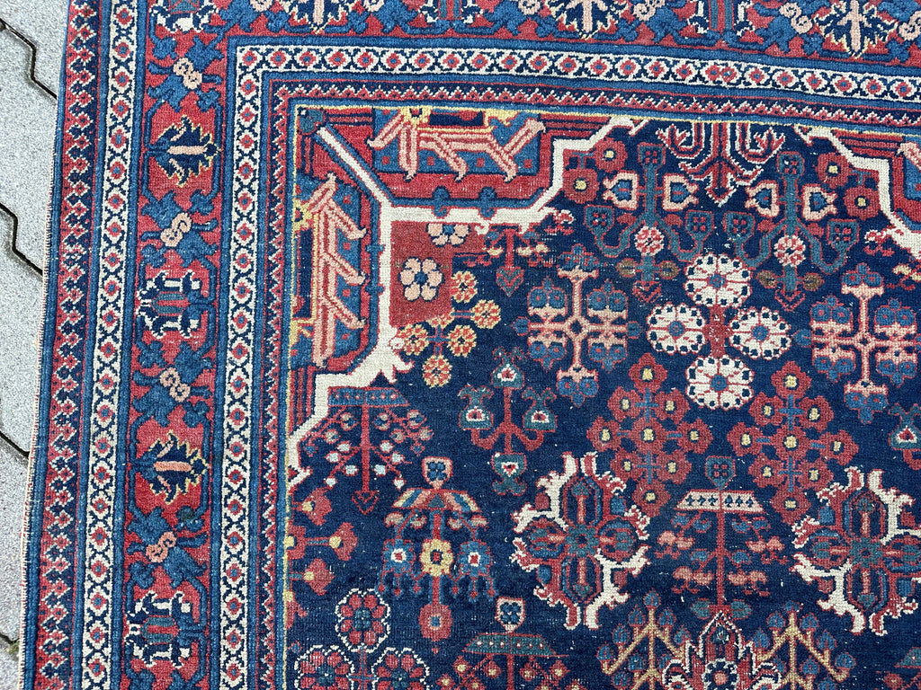 Antiker Kasak Teppich Orientteppich aus Wolle handgeknüpft 203x128cm