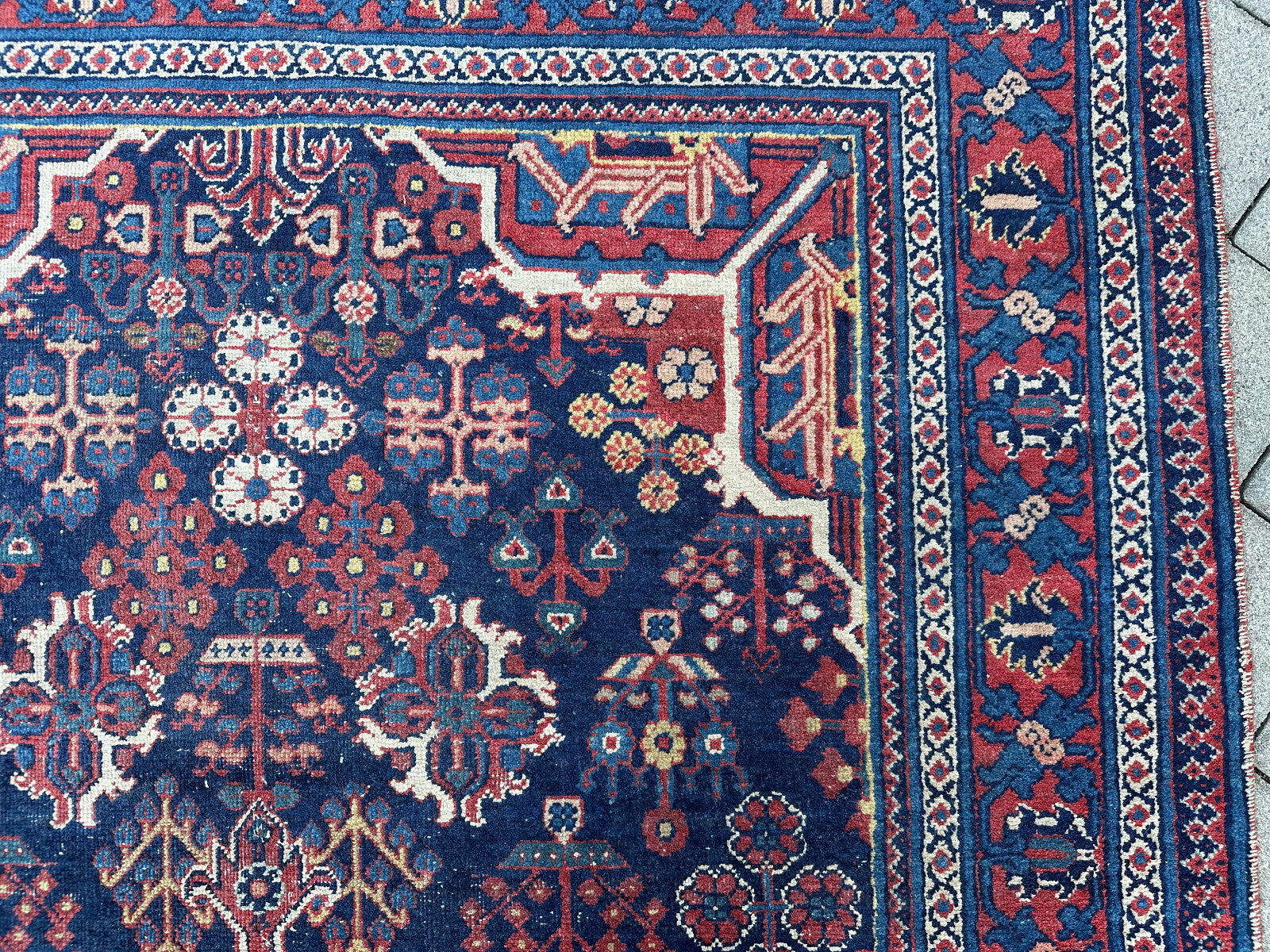 Antiker Kasak Teppich Orientteppich aus Wolle handgeknüpft 203x128cm