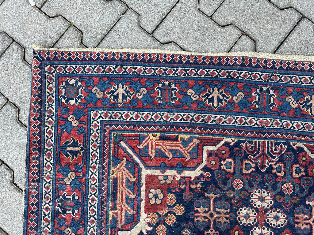 Antiker Kasak Teppich Orientteppich aus Wolle handgeknüpft 203x128cm