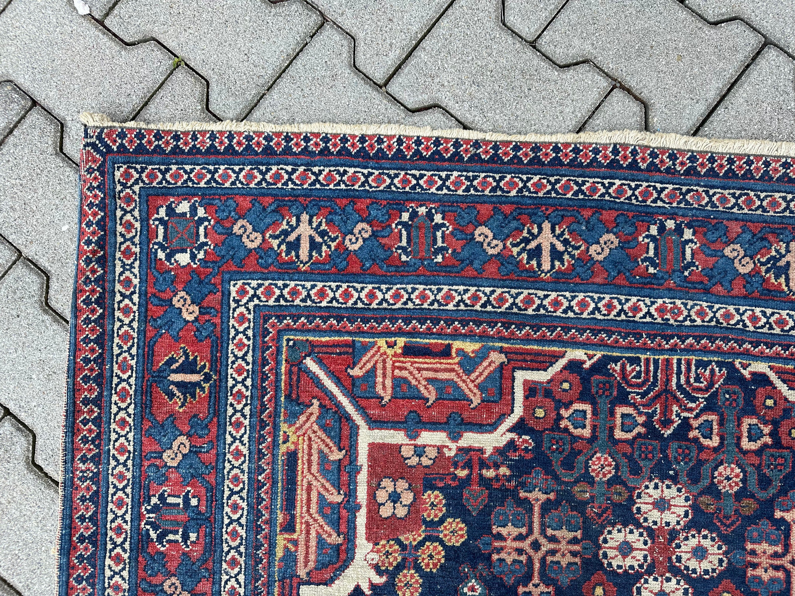 Antiker Kasak Teppich Orientteppich aus Wolle handgeknüpft 203x128cm