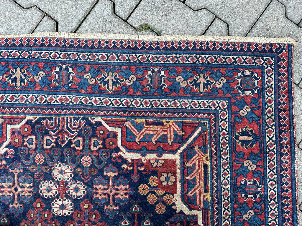 Antiker Kasak Teppich Orientteppich aus Wolle handgeknüpft 203x128cm
