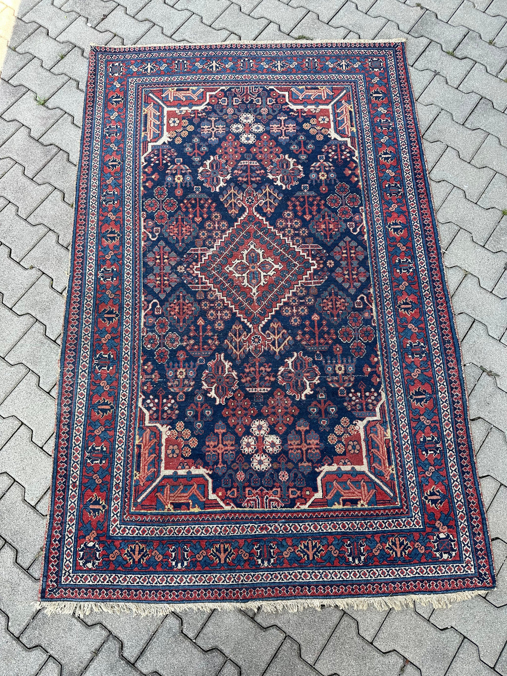 Antiker Kasak Teppich Orientteppich aus Wolle handgeknüpft 203x128cm