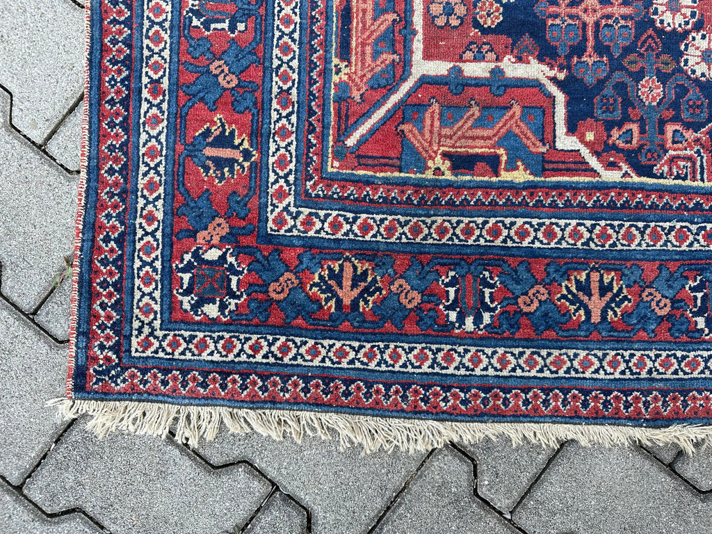 Antiker Kasak Teppich Orientteppich aus Wolle handgeknüpft 203x128cm
