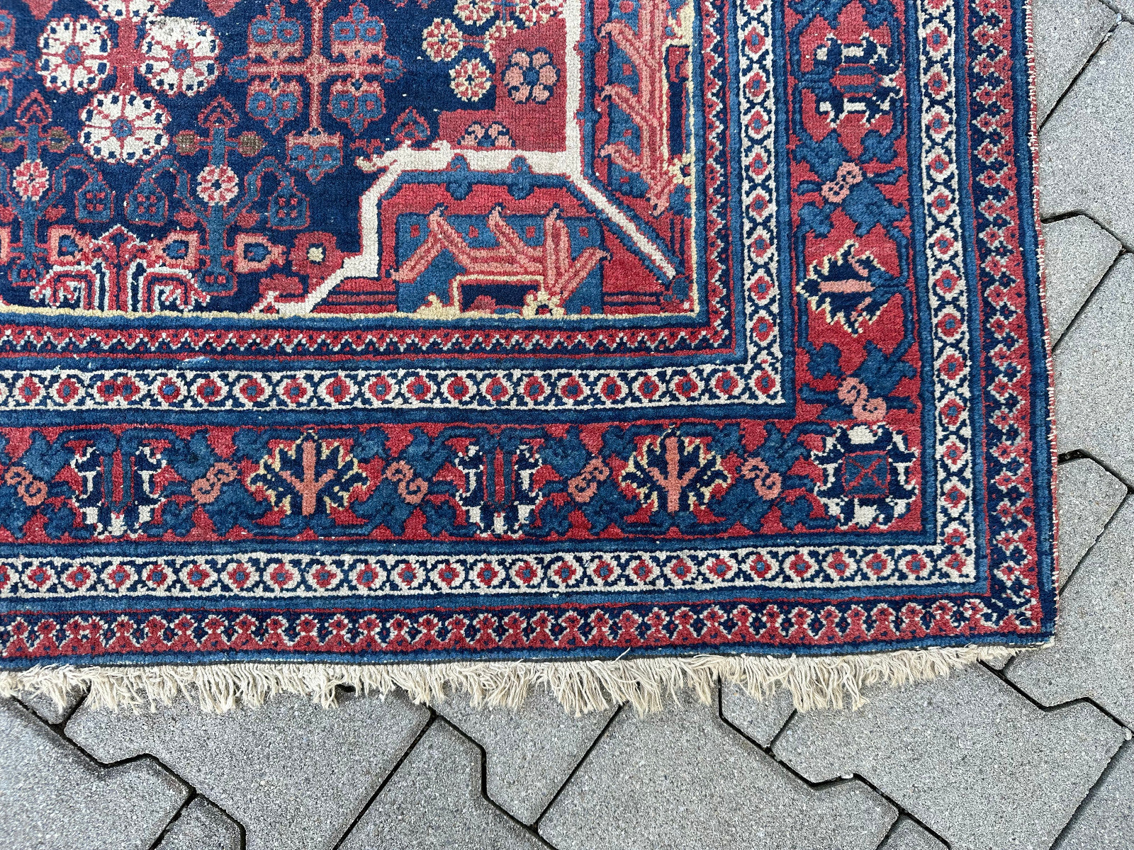 Antiker Kasak Teppich Orientteppich aus Wolle handgeknüpft 203x128cm