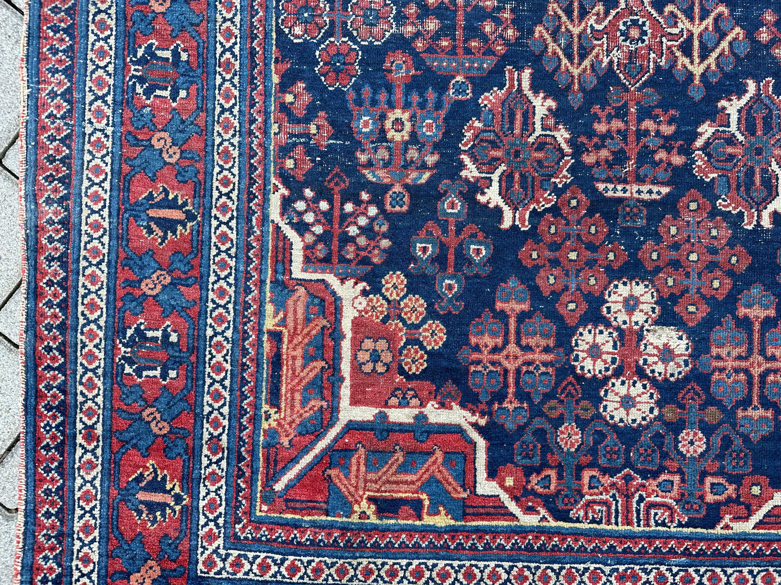 Antiker Kasak Teppich Orientteppich aus Wolle handgeknüpft 203x128cm