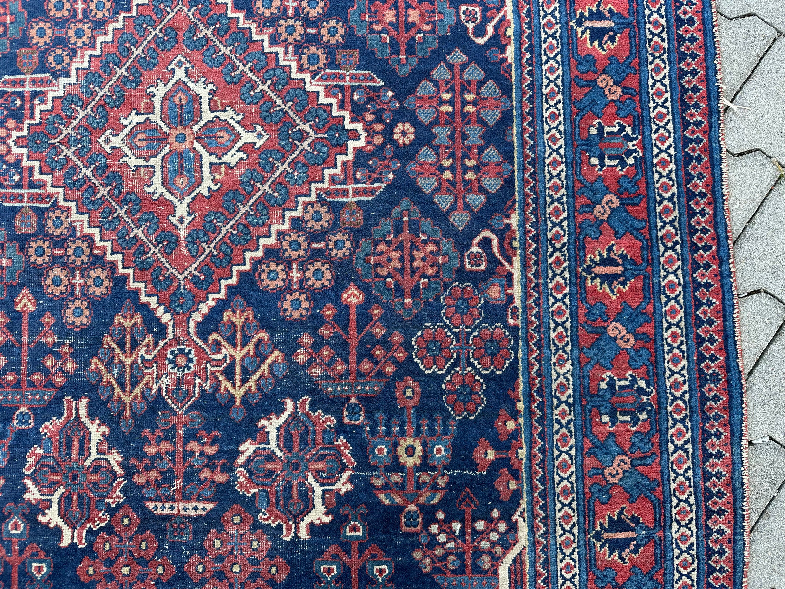 Antiker Kasak Teppich Orientteppich aus Wolle handgeknüpft 203x128cm