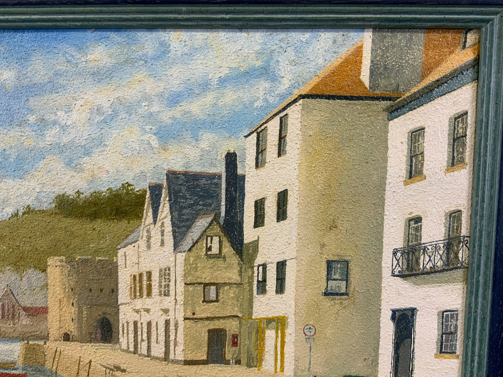 Ölgemälde Fluss Landschaft Küstenansicht Gemälde Loir Peter Nay 54x33cm