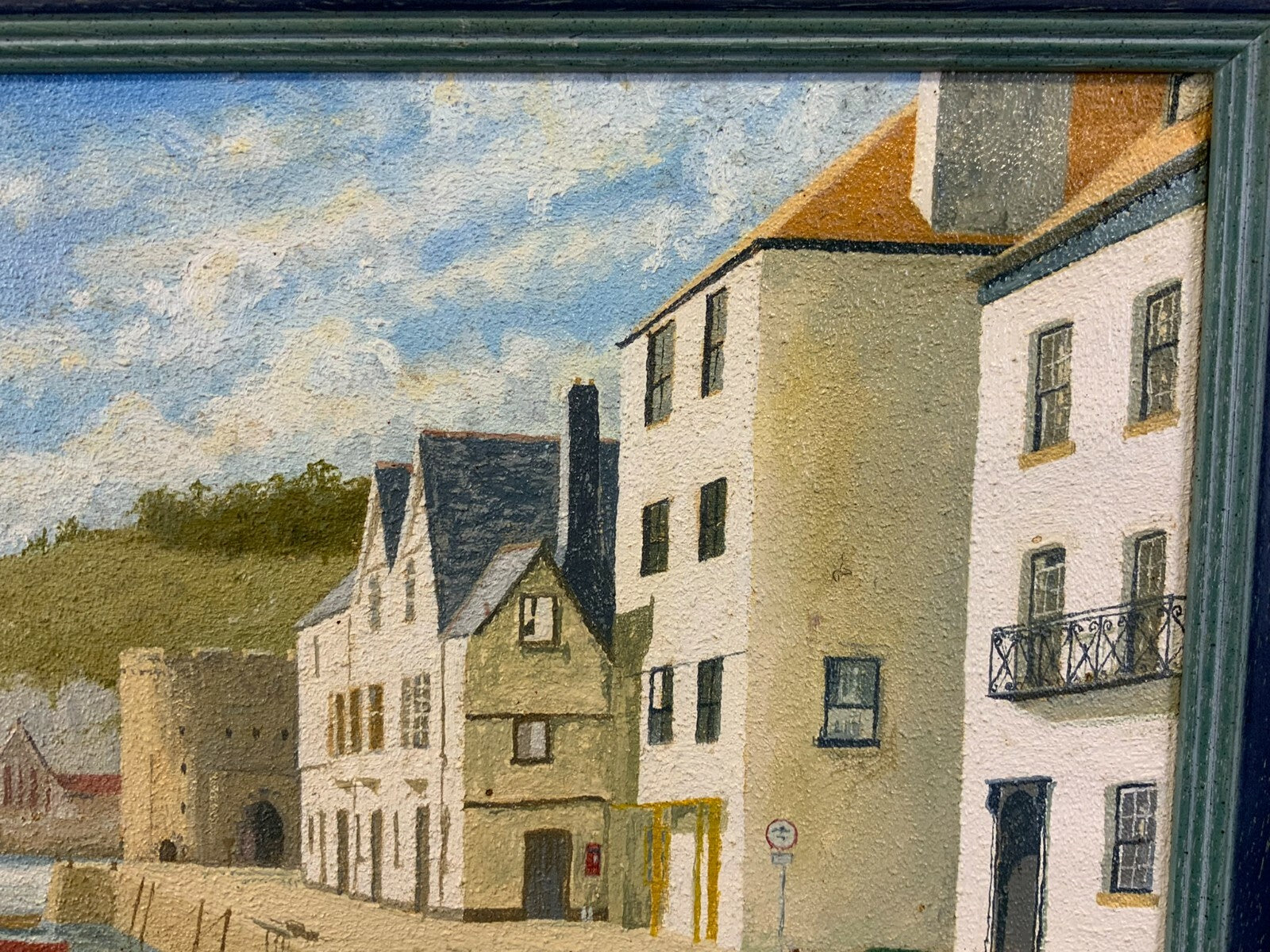 Ölgemälde Fluss Landschaft Küstenansicht Gemälde Loir Peter Nay 54x33cm