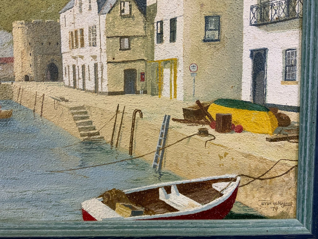 Ölgemälde Fluss Landschaft Küstenansicht Gemälde Loir Peter Nay 54x33cm