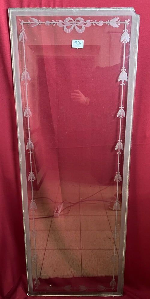 Antike Glasscheibe Fenster Glas Jugendstil original um 1910 Girlanden Chip