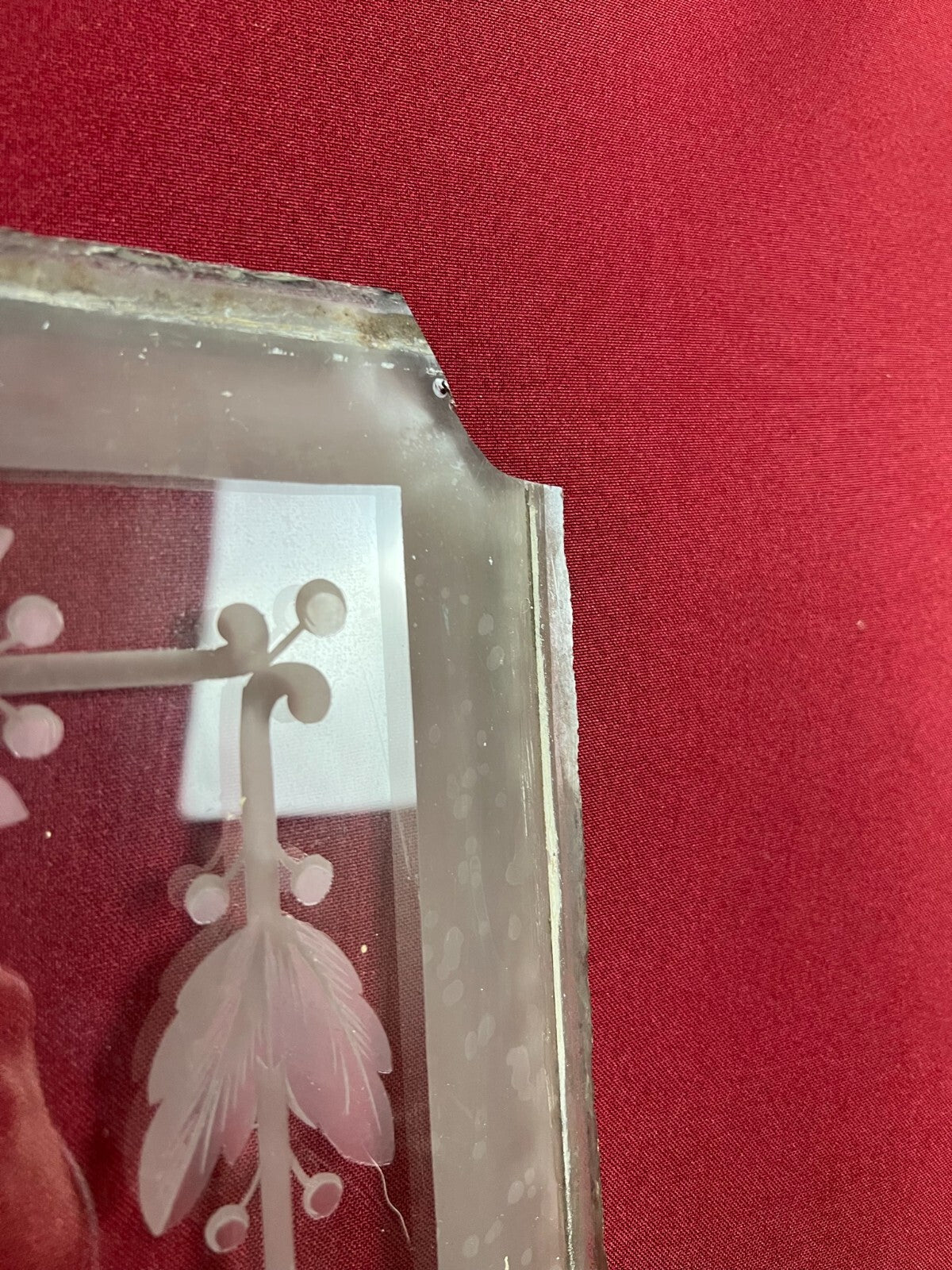 Antike Glasscheibe Fenster Glas Jugendstil original um 1910 Girlanden Chip