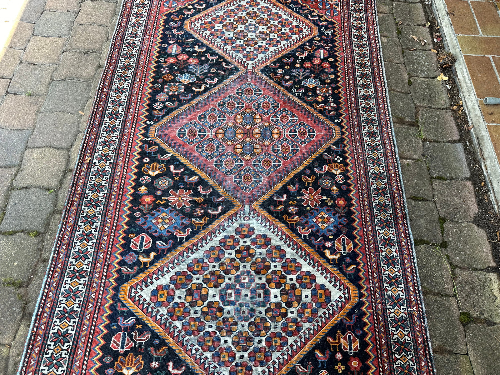 Alter Orientteppich Teppich handgeknüpft aus Wolle Türkei Läufer 327x113cm