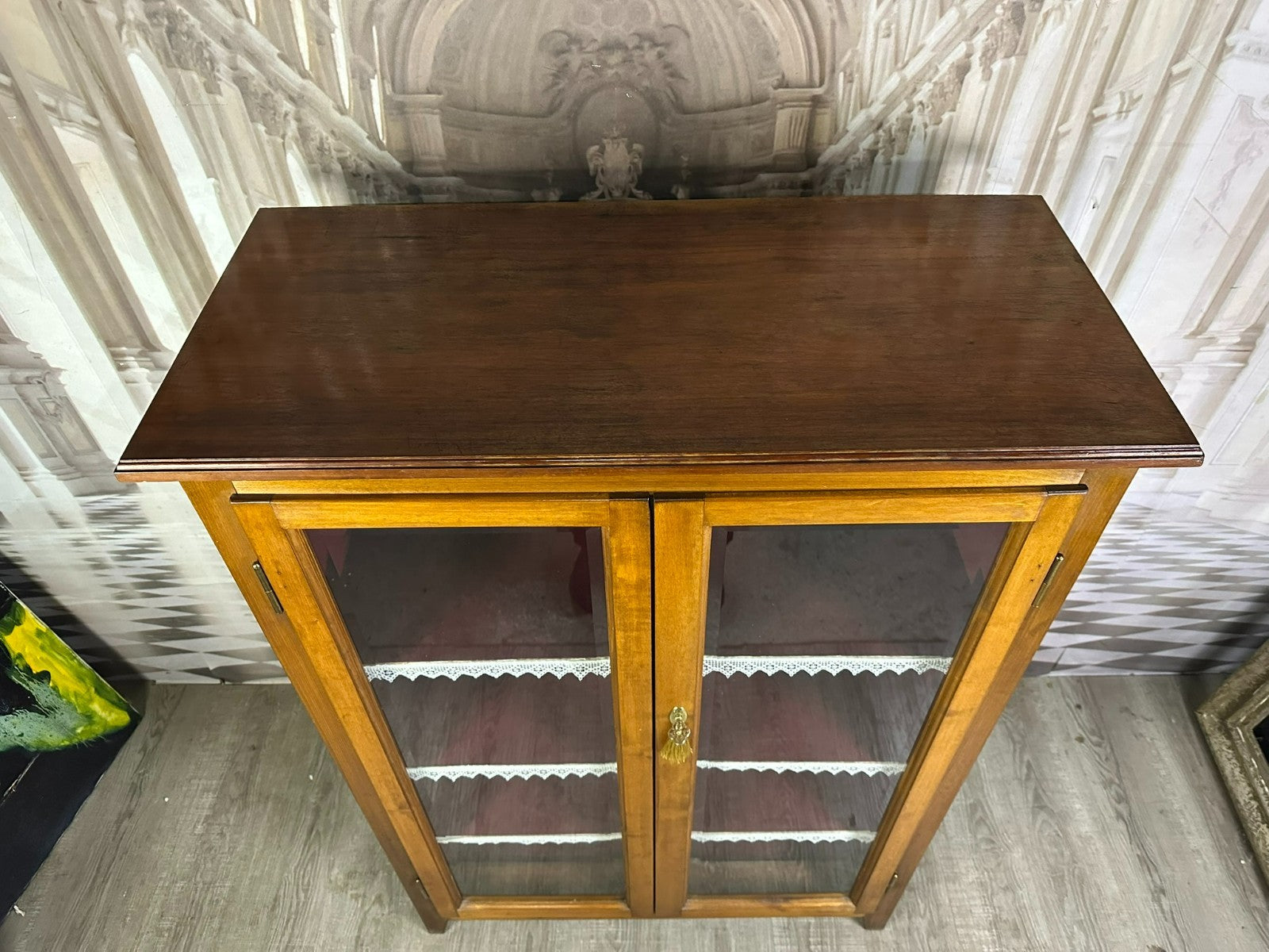 Antike Biedermeier Vitrine 19 Es Jhdt Mahagoni