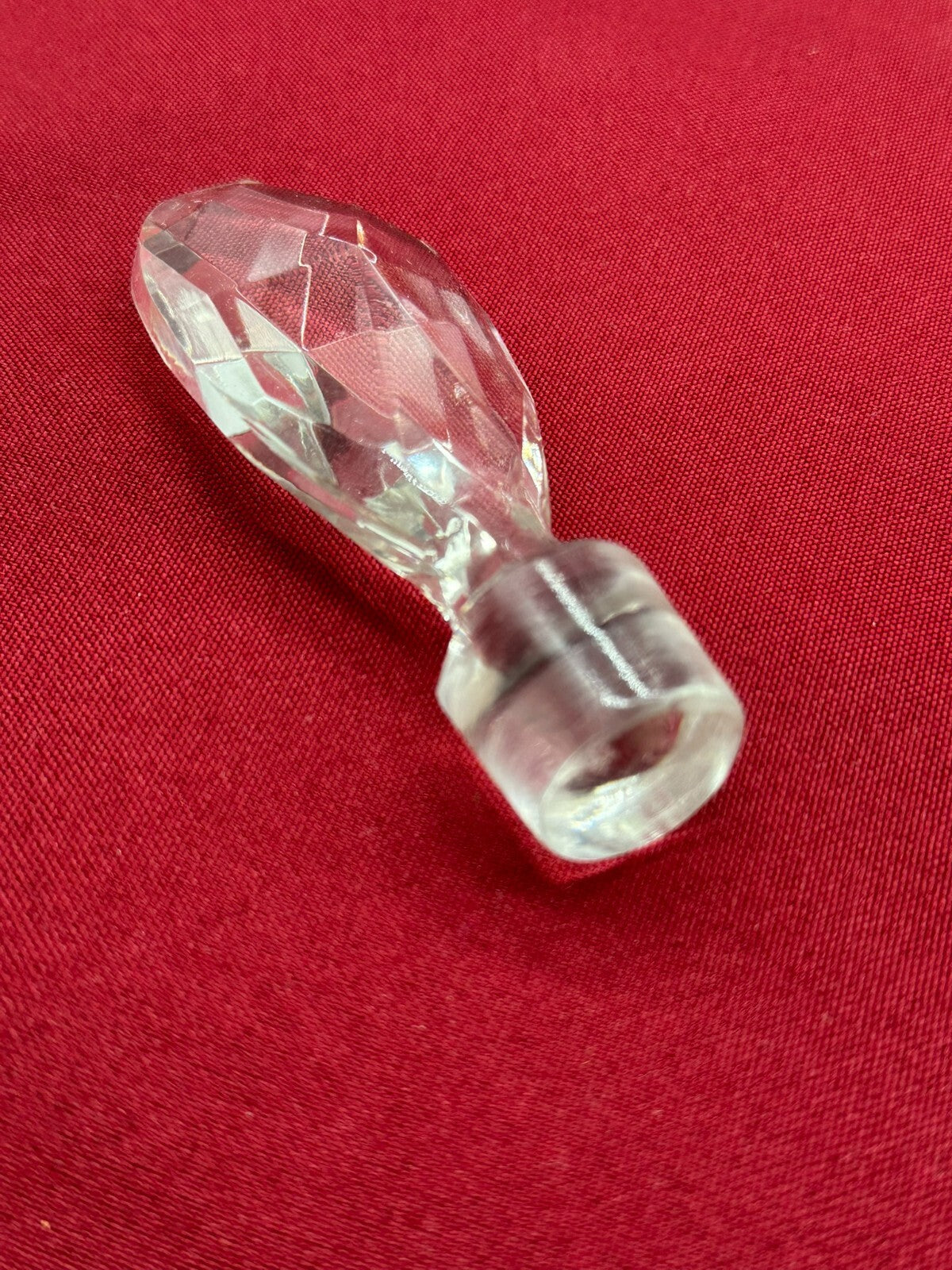 Vintage Karaffe 40cm Flasche mit Stöpsel Glas Schleifdekor Versilberte Plakette